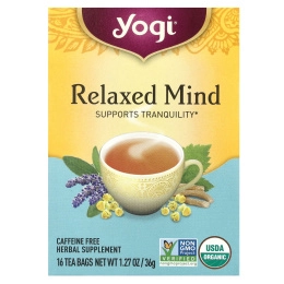 Yogi Tea, Relaxed Mind, чай без кофеина, 16 чайных пакетиков, 32 г (1,12 унции)