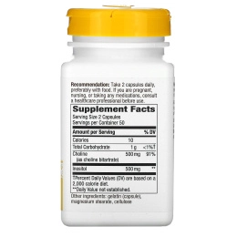 Nature's Way, холин и инозитол, 1000 мг, 100 капсул (500 мг в 1 капсуле)