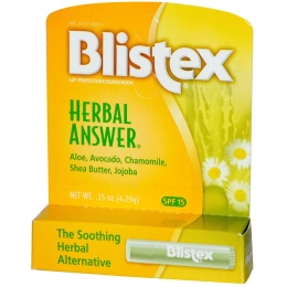 Blistex, Herbal Answer, солнцезащитный бальзам для губ, фактор солнечной защиты 15 (SPF), 0,15 унций (4.25 гр)