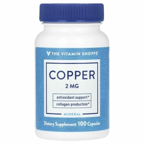 The Vitamin Shoppe, медь, 2 мг, 100 капсул