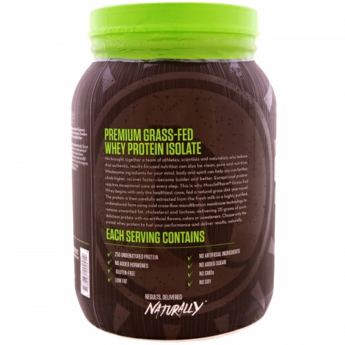 MusclePharm, Молочная сыворотка от животных, выращенных на подножном корму, Натуральный белок молочной сыворотки, порошок для приготовления напитка, Ваниль, 1,85 фунта (840 г)