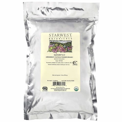 Starwest Botanicals, Органический корень стрелы (тапиока) Порошок 453,6 грамма