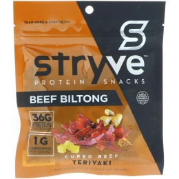 Stryve Foods, Protein Snacks Beef Biltong, Teriyaki, 2.25 oz (64 g)
