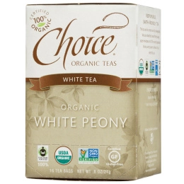 Choice Organic Teas, Органический белый пион, белый чай, 16 чайных пакетиков, 0,8 унции (24 г)