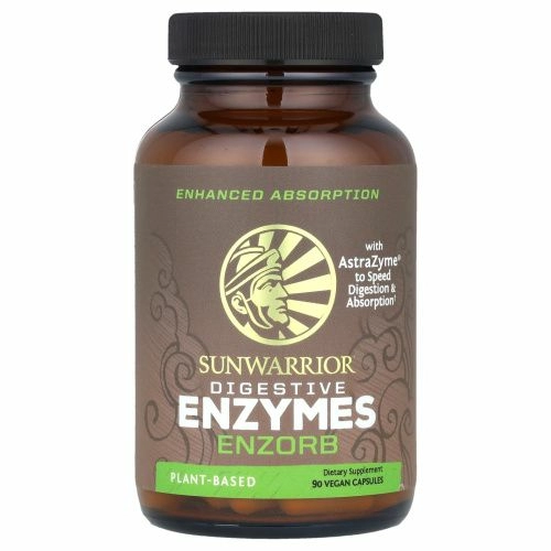 Sunwarrior, Enzorb, ферменты для пищеварения, 90 веганских капсул
