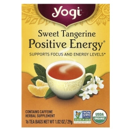 Yogi Tea, Positive Energy, сладкий мандарин, 16 чайных пакетиков, 29 г (1,02 унции)