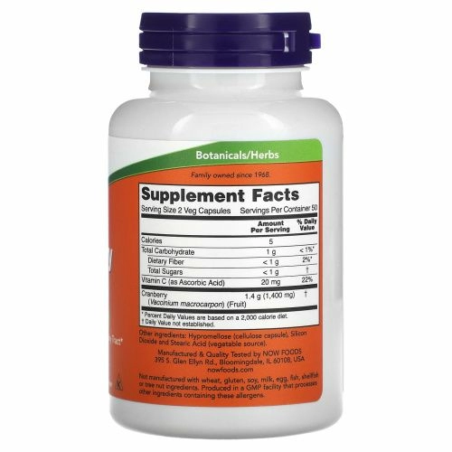 Now Foods, Клюквенные капсулы, 100 растительных капсул