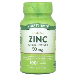 Nature's Truth, цинк, в хелатной форме, 50 мг, 100 таблеток