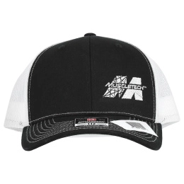 MuscleTech, Snapback Trucker Cap, Black/White, 1 Count