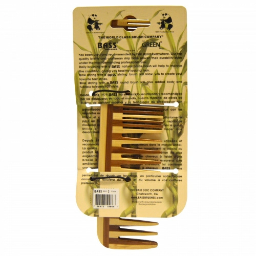 Bass Brushes, Большой деревянный гребень, комбинация с редкими/частыми зубьями