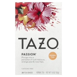 TAZO, Herbal Tea, Passion, без кофеина, 20 чайных пакетиков, 52 г (1,8 унции)