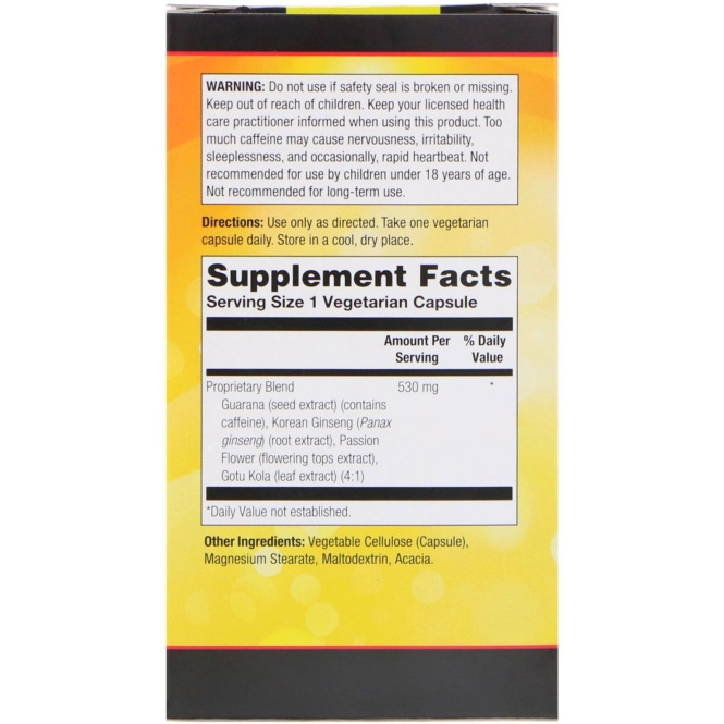 Natural Balance, Гуарана, Guarana Extra Strength, 60 вегетарианских капсул