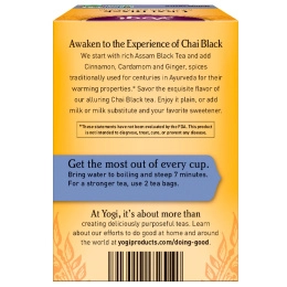 Yogi Tea, Черный чай, содержит кофеин, 16 чайных пакетиков, 1.27 унций (36 г)