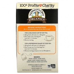 Newman's Own Organics, Herbal Tea, куркума и имбирь, без кофеина, 20 чайных пакетиков, 45 г (1,6 унции)