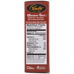 Pamela's Products, Whenever Bars, овсяные школадные батончики с кокосовой стружкой, 5 батончиков, 1,41 унция (40 г) каждый