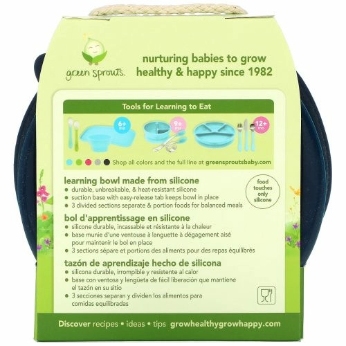Green Sprouts, Learning Bowl, для детей от 9 месяцев, темно-синий, 1 миска