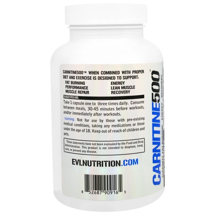 EVLution Nutrition, Карнитин 500, 60 капсул