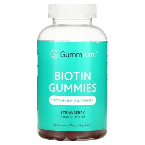 GummYum!, Жевательные мармеладки с биотином, клубника, 2500 мкг, 180 жевательных таблеток