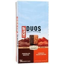 Clif Bar, Энергетический батончик Duos Шоколадный Брауни + хрустящее арахисовое масло 14 батончиков