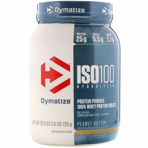 Dymatize Nutrition, ISO 100 Hydrolyzed, 100% изолят сывороточного протеина, арахисовое масло, 25,6 унций (725 г)