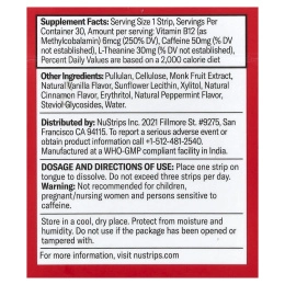 NuStrips, Energy In A Strip™, корица и ваниль, 30 полосок