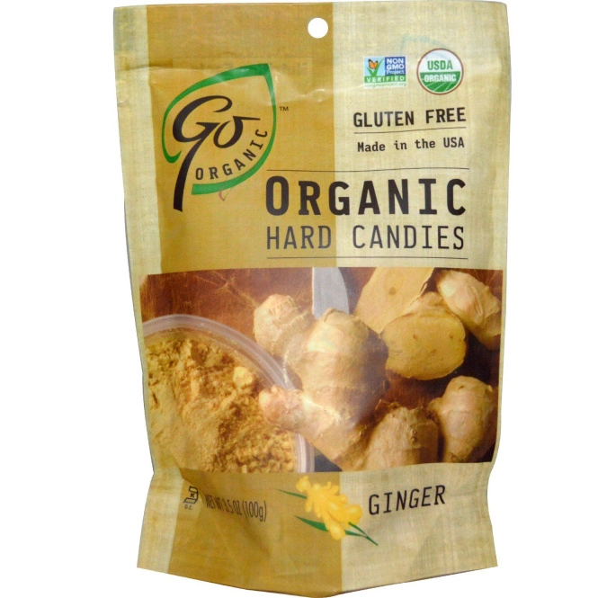 GoOrganic, Натуральные леденцы с имбирем, 3.5 унций (100 г)