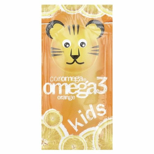 Coromega, Kids, омега-3, тропический апельсин + витамин D, 30 пакетиков (2,5 г)