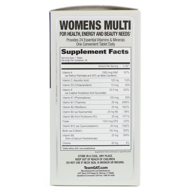 GAT, Мультивитамины для женщин, 30 таблеток