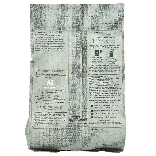 Grab Green, Stoneworks, капсулы со стиральным порошком, дождь, 50 стирок, 1,65 ф. (750 г)