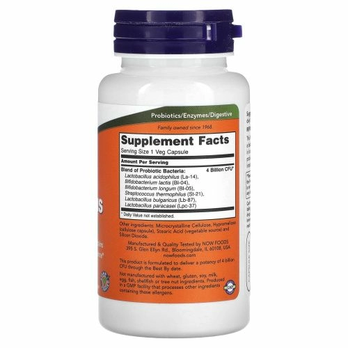 Now Foods, 4x6 ацидофильные бактерии, 120 растительных капсул