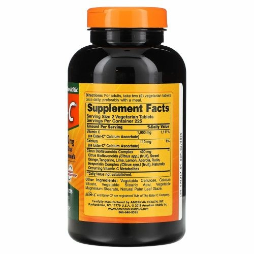 Vitamin C American Health Эстер-C 500 мг с биофлавоноидами цитрусовых, 450 таблеток на растительной основе