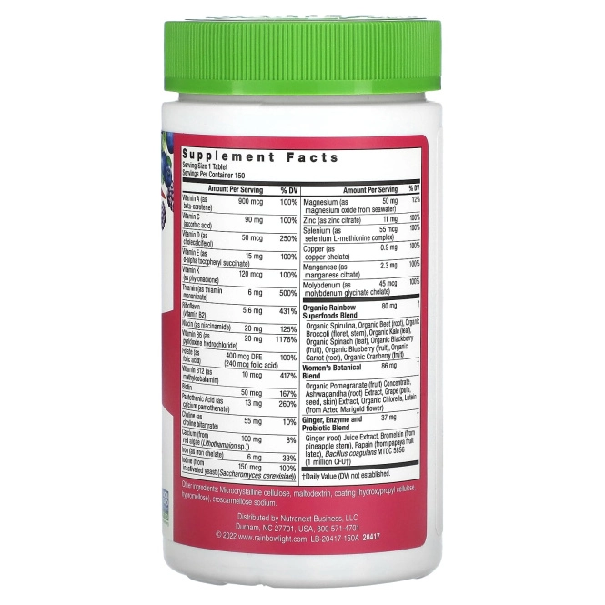Rainbow Light, Just Once, #1 для женщин, мультивитамин на пищевой основе, 150 таблеток