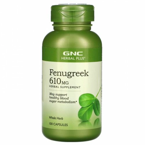 GNC Herbal Plus, Fenugreek, 610 mg, 100 Capsules