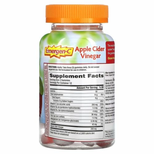Emergen-C, Яблочный уксус, яблоко`` 36 жевательных таблеток