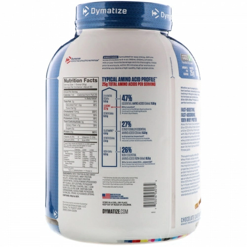 Dymatize Nutrition, Elite, 100% сывороточный протеин, шоколадный пирог, 5 фунтов (2,3 кг)