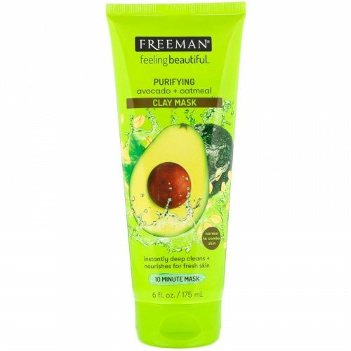 Freeman Beauty, Feeling Beautiful, очищающая глиняная маска, авокадо и овсяные хлопья, 175 мл (6 жидк. унций)