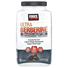 Force Factor, Ultra Berberine ™, шоколад и мята, 60 жевательных таблеток