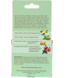 Out of Africa, Pure Shea Butter Lip Balm with Vitamin E, 3 Flavors + 1 Bonus, 4 Sticks, 0.15 oz (4.2 g) Each
