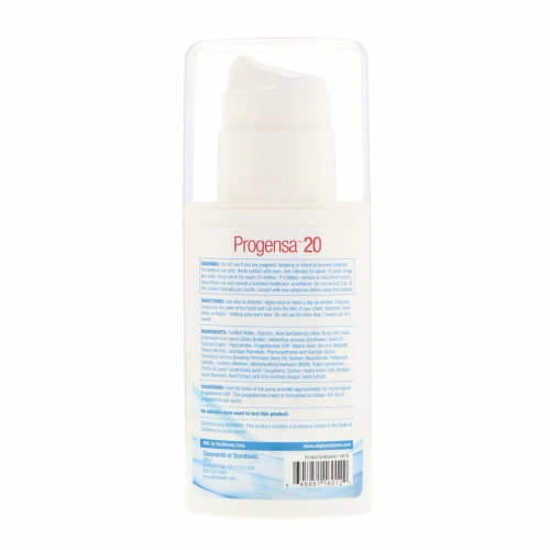 AllVia, Progensa 20, крем с натуральным прогестероном, без запаха, 4 унц. (113,6 г)