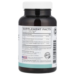 Pure Co., Органическая куркума с имбирем и черным перцем, 120 веганских капсул