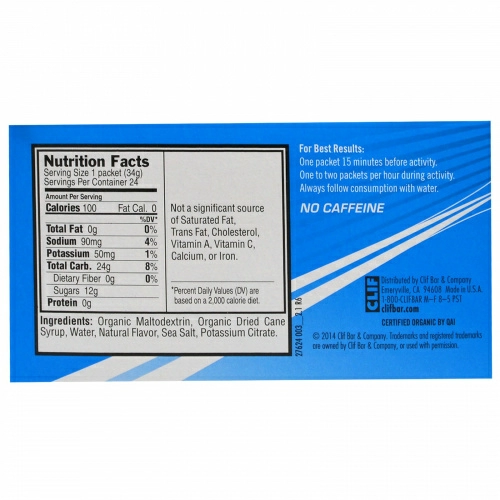 Clif Bar, Clif Shot Energy Gel, Vanilla, 24 Packets, 1.20 oz (34 g) Each