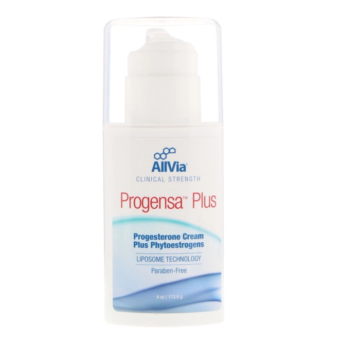 AllVia, Progensa Plus, Progestrone Cream, Unscented, 4 oz (113.6 g)