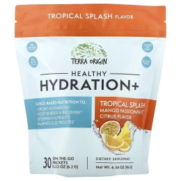 Terra Origin, Healthy Hydration+, тропический спрей, 30 пакетиков On the Go, 6,2 г (0,22 унции) каждый