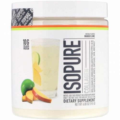 Isopure, Коллаген, со вкусом манго и лайма, 195 г