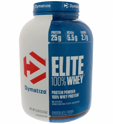 Dymatize Nutrition, Элитный 100%-ный порошок сывороточного белка, шоколадная помадка, 5 фунтов (2,3 кг)
