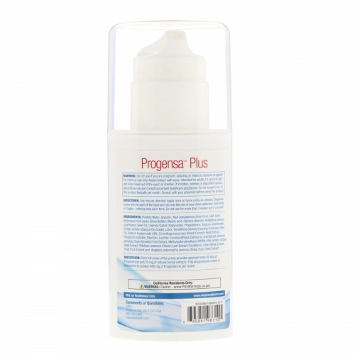 AllVia, Progensa Plus, Progestrone Cream, Unscented, 4 oz (113.6 g)