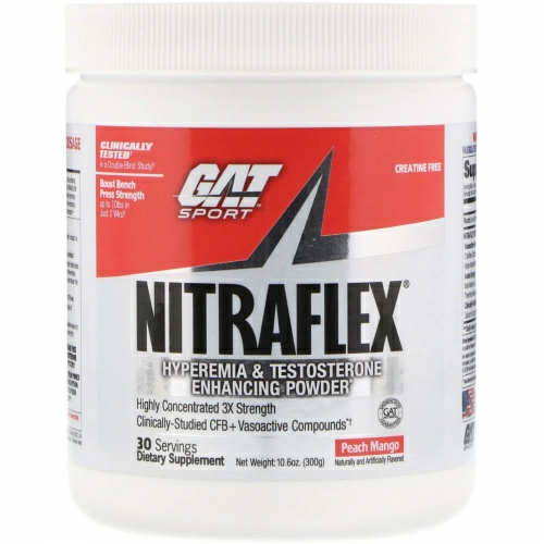 GAT, Nitraflex, персик и манго, 300 г