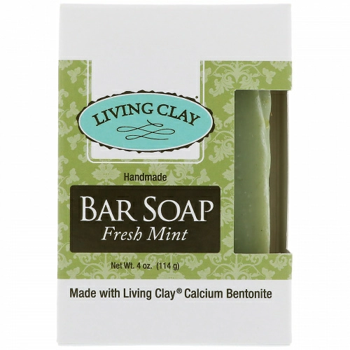 Living Clay, Handmade Bar Soap, Fresh Mint, 4 oz (114 g)