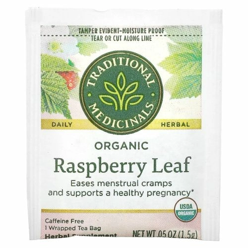 Traditional Medicinals, Травяной чай, натуральный лист малины, без кофеина, 16 завернутых пакетиков, .85 унций (24 г)