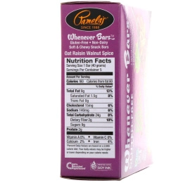 Pamela's Products, Батончики Whenever, с овсом, изюмом,грецким орехом и пряностями, 5 батончиков по 1,41 унции (40 г)